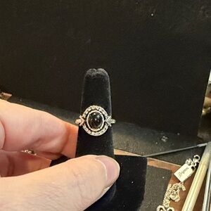Elegant Black and Silver Women's Ring